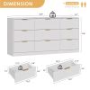 Fluted Dresser For Bedroom, Wood Storage Cabinet With Golden Metal Handles, Modern Closet Of Drawers for Living Room