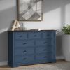9 Drawer Dresser with Wooden Top, Tall Fabric Dresser & Chest of Drawers for Bedroom Closet Living Room