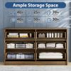 6 Drawer Dresser for Bedroom, Wood Storage Cabinet With Metal Handles, Modern Closet Of Drawers for Living Room
